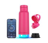 HidrateSpark PRO 2 - Botella de Hidratación Inteligente con Recordatorios & Seguimiento, 946ml Acero Inox - Sincroniza con Apple Health, Fitbit, Anillos & Relojes - Tapa Bundle - Flamingo