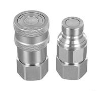 Hidráulica para acoplamiento rápido sellado plano con válvula, hecho de acero al carbono y acero inoxidable, galvanizado blanco para protección contra la corrosión, para NPT 1/4 3/8 1/2 3/4 pulgadas