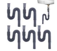 hidráulico fregadero cocina - Kit tubo flexible desagüe fregadero, accesorio para baño, 5 piezas tubo de drenaje ajustable para apartamento, hotel, residencial y estudiante