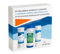 Hidro Water - Kit Recambio Cartuchos Universales Osmosis Inversa 10” | Compatible con la mayoría de equipos domésticos y Nereo | 3 o 4 cartuchos (KIT DE 3)