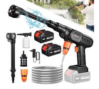 Hidrolavadora Inalámbrica de Alta Presión 500W, Pistola de Lavado Móvil con Baterías, Máquina de Limpieza a Presión para Baterías Makita 2 Battery (10 sec)