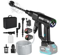 Hidrolimpiadora Bateria de 3 velocidades máx 18V 200 bar/2900 PSI | portatil pistola de agua a presión con Boquilla Ajustable 6 en 1press and clean de para Coche