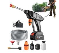 Hidrolimpiadora Eléctrica con Manguera de Acero Inoxidable de 5 m | Máquina Lavado a Presión para Coche Moto Exterior Muebles Balcón Patio Jardín Valla