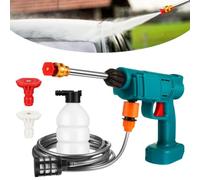 Hidrolimpiadora Portátil 21v Inalámbrica para Motos y Camiones | Plástico y Metal, Dos Boquillas Anguladas y Filtro, Alcance de 9 Metros, Compatible con Makita 18v
