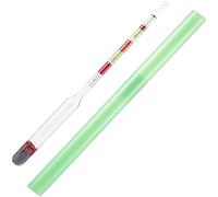 Hidrómetro de 3 Escalas, Medidor de Alcohol Brix para Vino, Cerveza, Vidrio de 255 X 15 Mm con Densímetro 3 en 1 (Colores variados)