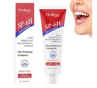 Hidroxiapatita Pasta de Dientes,SP-6 Pasta Dental,Dentifrico Blanqueador de Dientes Sin Fluor,para Dientes Sensibles,Ayuda a Blanquear Los Dientes,Aliento Fresco