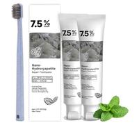 Hidroxiapatita Pasta Dental, Nano Hidroxiapatita Pasta Dental Sin Fluor, Restaura y protege los dientes, Aliento fresco duradero (2 piezas)