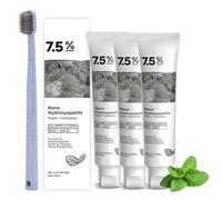 Hidroxiapatita Pasta Dental, Nano Hidroxiapatita Pasta Dental Sin Fluor, Restaura y protege los dientes, Aliento fresco duradero (3 piezas)
