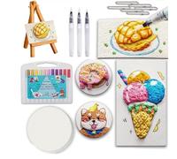 HIDRUO 3D Magic Foam Texture Painting Kit, Magic Puffy Paint Art, Puffy Popcorn Magics Foam Texture Painting Kit with Foams Paint Paper and Markers, DIY Bubble Drawing Pens for Painting,Art (Circle)