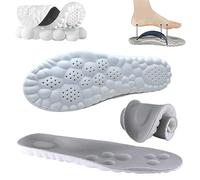 HIDRUO 4d Cloud Technology Insole Super Soft, Plantar Fasciitis Insoles, Memory Foam Arch Support Inserts, Acupoint Massage Insole for Foot & Joint Support (35-36, 2Pair Gray)