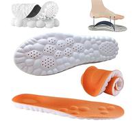 HIDRUO 4d Cloud Technology Insole Super Soft, Plantar Fasciitis Insoles, Memory Foam Arch Support Inserts, Acupoint Massage Insole for Foot & Joint Support (35-36, 1Pair Orange)