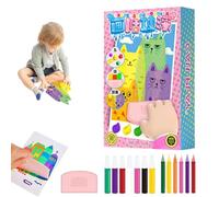 HIDRUO Abstract Dot Painting, Rainbow Scratch Art, DIY Rainbow Scratch Art, DIY Christmas Rainbow Scratch Painting, Christmas Scratch Art,Squeegee Art Kids Paint Kit (1 Set)