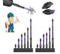 HIDRUO Anti-Slip and Shock-Proof Bits with Screwdriver Bits, Upgraded High Hardness Strong Magnetic Drill Bit, D1 Super Strong Magnetic Drill Screwdriver Bits Heavy Duty Magnetic Bit Kit (2 Set)