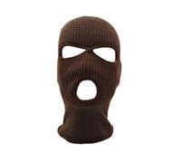 HIDRUO Blue Ski Mask, 3-Hole Full Face Mask Cover, Winter Balaclava Cap Knitted Face Cover for Outdoor Sports (Coffee)