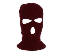 HIDRUO Blue Ski Mask, 3-Hole Full Face Mask Cover, Winter Balaclava Cap Knitted Face Cover for Outdoor Sports (Wine Red)