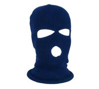 HIDRUO Blue Ski Mask, 3-Hole Full Face Mask Cover, Winter Balaclava Cap Knitted Face Cover for Outdoor Sports (Navy Blue)