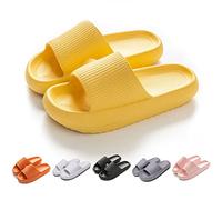 HIDRUO Cozislides Original Slippers, Unisex Massage Shower Sandals Quick Dry Open Toe Pillow Slippers with Non-slip Sole for Indoor&outdoor (Yellow, 40-41 EU)