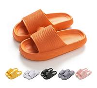 HIDRUO Cozislides Original Slippers, Unisex Massage Shower Sandals Quick Dry Open Toe Pillow Slippers with Non-slip Sole for Indoor&outdoor (Orange, 42-43 EU)