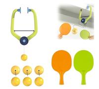HIDRUO Door Ping Pong Game, Hanging Table Tennis Trainer Portable Set, Door Jam Ping Pong,Adjustable Hanging Table Tennis Trainer, Door Pong Game for Kids with Racket and Balls (6 Balls & 2 Trainer)
