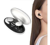 HIDRUO Invisible Sleep Wireless Earphone Ipx5 Waterproof, Ear Buds Wireless Bluetooth Earbuds, True Wireless Earbuds Sense-Free to Wear Bluetooth 5.3 with Wireless Charging Case (White)