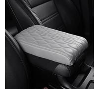 HIDRUO Leather Car Armrest Box Pad, Waterproof Car Armrest Center Console Cover Protector, Universal Arm Rest Cushion Pads for SUV/Truck/Vehicle (Gray, Ripple Pattern)