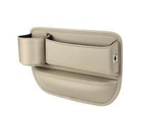 HIDRUO Naneug Car Leather Cup Holder Gap Bag, Universal Fit Car Gap Filler, Automotive Seat Leather Storage Box with Cup Holder, Car Essentials for Car SUV Truck (Beige, for Driver's Seat)