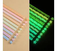 HIDRUO Origami Star Paper Strips, Star Making Folding Paper Strips, Star Paper Origami Strips Glow In The Dark, Color Lucky Star Decoration Paper Strips DIY Hand Art Crafts (Love)