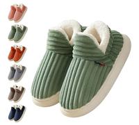HIDRUO Pluffi Slipper Booties, Ankle Bootie Slipper, Women Men Winter Warm Fluffy Slippers, Non-Slip Slip On Slippers (38-39 UK, Green)