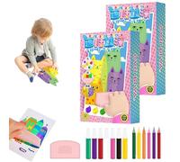 HIDRUO Rainbow Pointillism Scratch, Rainbow Scratch Art, DIY Rainbow Scratch Art,DIY Christmas Rainbow Scratch Painting, Christmas Scratch Art, Sticker Painting Set (2 Set)