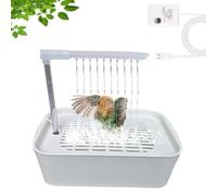 HIDRUO Shower Time for Birds, Automatic Bird Shower with Pump, Parrot Bathtub-Automatic Bird Bath for Cage Parrot Bath with Shower Water Circulated Controller for Small Medium Birds (White)