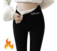 HIDRUO Soft Clouds Fleece Leggings for Women Winter, Fleece Lined Stretchy Soft Thermal Pants High Waist Tight (5XL, Black)