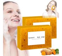 HIDRUO Symbolty Turmeric Brightening Soap, Turmeric Soap for Spots Remover - Honey Lemon Turmerics Kojic Soaps Bar for Face and Body, Evens Skin Tone Deep Cleansing Moisturizing (2)