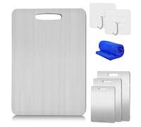 HIDRUO Titanium Cutting Boards, 304 Stainless Steel Food Grade Cutting Boards, Cutting Edge Hygiene & Durability Titanium Cutting Mat (15 x 11 in)