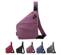 HIDRUO Wander Plus Anti Theft Bag, Waterproof Anti-theft Crossbody Shoulder Bag, Side Slim Sling Bag for Outdoor (Left Shoulder, Purple)