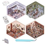 HIDRUODIY 3D Casa Escena DIY - Pegatinas Libro Tranquilo, Conjunto de Calcomanías de Dibujos Animados para Adultos y Niños, Alivio del Estrés (B(12.5X15cm))