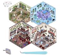 HIDRUODIY 3D Casa Sticker, Escena DIY Hogar Acogedor, Libro Tranquilo, Set de Pegatinas de Dibujos Animados para Adultos y Niños, Alivio del Estrés (A(12.5X15cm))