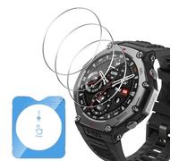 HidWee 3 Piezas Protector de Pantalla Compatible con Amazfit T-Rex 3 Cristal Templado, 9H Dureza [Anti-Burbujas] [Anti-arañazo] HD Vidrio Templado para Amazfit T-Rex 3