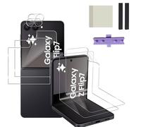 HidWee Compatible con Samsung Galaxy Z Flip7 / Flip 7 5G Cristal Templado, 2+2+2 Piezas HD Frontal Vidrio Templado + Dentro Flexible Protector de Pantalla + Protector de Lente de Cámara