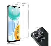 HidWee Cristal Templado Compatible con Honor X5c Plus 4G, 2 Piezas Protector de Pantalla + 2 Piezas Protector de Lente Cámara, HD Sin Burbujas, 9H Dureza, Anti-Arañazos, Antihuellas