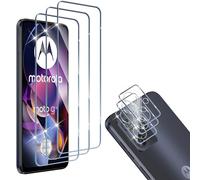 HidWee Cristal Templado Compatible con Motorola Moto G54 5G, 3 Piezas Protector de Pantalla + 3 Piezas Protector de Lente Cámara, 9H Dureza Sin Burbujas Cristal Templado