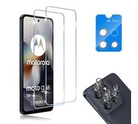 HidWee Cristal Templado Compatible con Motorola Moto G56 5G, 2 Piezas Protector de Pantalla + 2 Piezas Protector de Lente Cámara, HD Sin Burbujas, 9H Dureza, Anti-Arañazos, Antihuellas