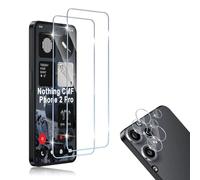 HidWee Cristal Templado Compatible con Nothing CMF Phone 2 Pro, 2 Piezas Protector de Pantalla + 2 Piezas Protector de Lente Cámara, 9H Dureza Sin Burbujas Anti-Arañazos Vidrio Templado