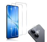 HidWee Cristal Templado Compatible con VIVO V60 Lite 4G / 5G, 2 Piezas Protector de Pantalla + 2 Piezas Protector de Lente Cámara, HD Sin Burbujas, 9H Dureza, Anti-Arañazos, Antihuellas