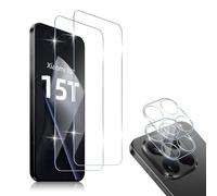 HidWee Cristal Templado Compatible con Xiaomi 15T / Xiaomi 15T Pro, 2 Piezas Protector de Pantalla + 2 Piezas Protector de Lente Cámara, HD Sin Burbujas, 9H Dureza, Anti-Arañazos, Antihuellas