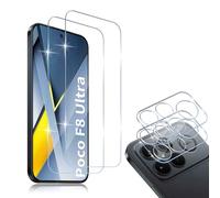 HidWee Cristal Templado Compatible con Xiaomi POCO F8 Ultra, 2 Piezas Protector de Pantalla + 2 Piezas Protector de Lente Cámara, HD Sin Burbujas, 9H Dureza, Anti-Arañazos, Antihuellas