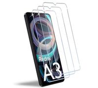 HidWee Cristal Templado Compatible con Xiaomi Redmi A3 Protector Pantalla, 3 Piezas HD Protector de Pantalla, Sin Burbujas, Antihuellas, Anti-Arañazos, 9H Dureza Vidrio Templado