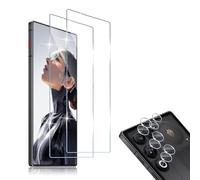 HidWee Cristal Templado Compatible con ZTE Nubia RedMagic 11 Air 5G, 2 Piezas Protector de Pantalla + 2 Piezas Protector de Lente Cámara, 9H Dureza Sin Burbujas Protector de Cámara