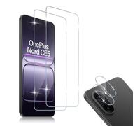 HidWee Protector de Pantalla Compatible con OnePlus Nord CE5 Cristal Templado, 2+2 Pcs [3D Cobertura Completa] Vidrio Templado + Protector de Lente Cámara, 9H Dureza HD Anti-Arañazos