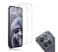 HidWee Protector de Pantalla para Motorola Moto G67 / G77, 2+2 Piezas Cristal Templado y Protector de Lente de Cámara, 9H Dureza, HD Anti-Arañazos, Capa Oleofóbica Antihuellas, Sin Burbujas