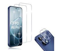 HidWee Protector de Pantalla para OPPO A6 Pro 5G / 4G Cristal Templado, 2+2 Piezas Protector de Lente Cámara, 9H Dureza, HD Anti-Arañazos, Capa Oleofóbica Antihuellas, Sin Burbujas